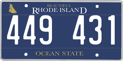 RI license plate 449431