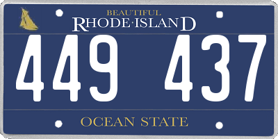 RI license plate 449437