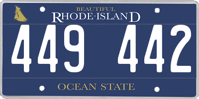 RI license plate 449442