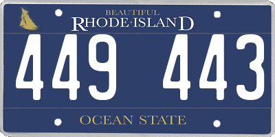 RI license plate 449443