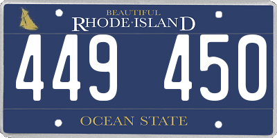 RI license plate 449450