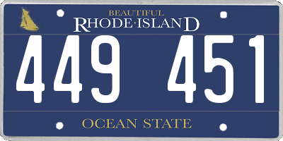 RI license plate 449451