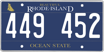 RI license plate 449452