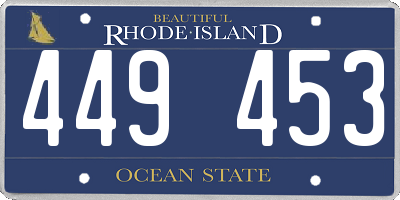 RI license plate 449453