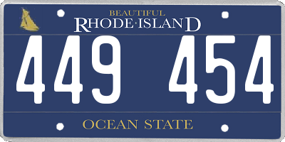 RI license plate 449454