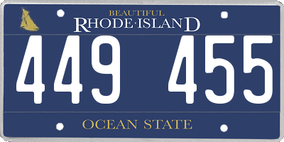 RI license plate 449455