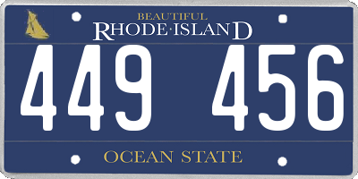 RI license plate 449456