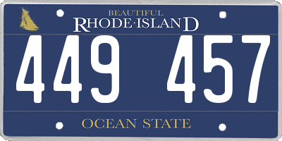 RI license plate 449457