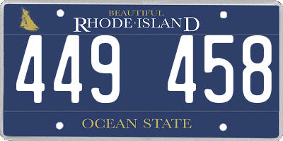 RI license plate 449458