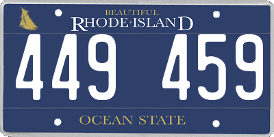RI license plate 449459