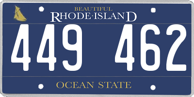RI license plate 449462