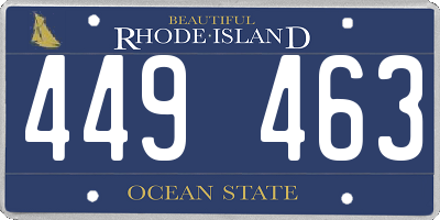 RI license plate 449463