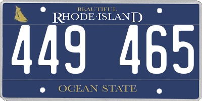 RI license plate 449465