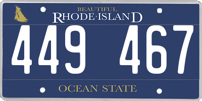 RI license plate 449467