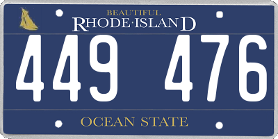 RI license plate 449476