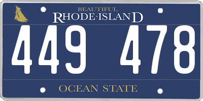 RI license plate 449478