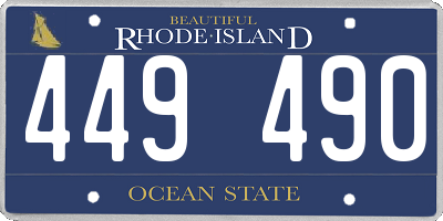 RI license plate 449490
