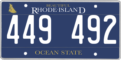 RI license plate 449492