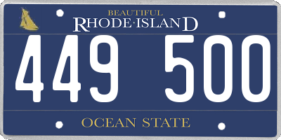 RI license plate 449500