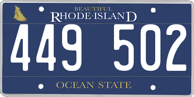 RI license plate 449502