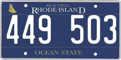 RI license plate 449503