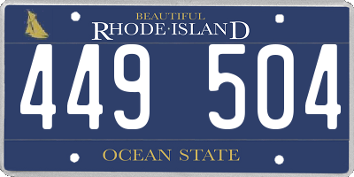 RI license plate 449504