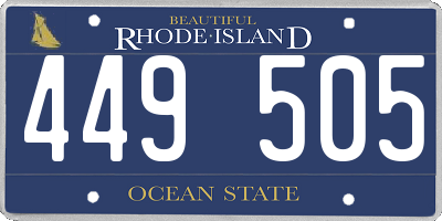 RI license plate 449505
