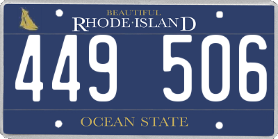 RI license plate 449506