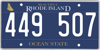 RI license plate 449507