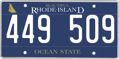 RI license plate 449509
