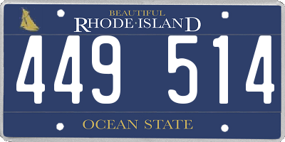 RI license plate 449514