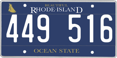 RI license plate 449516