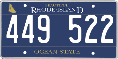 RI license plate 449522