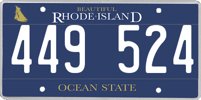 RI license plate 449524
