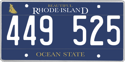 RI license plate 449525