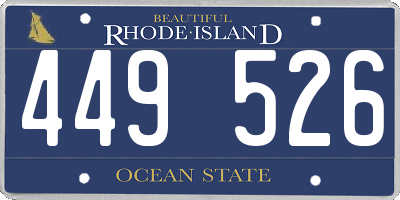 RI license plate 449526