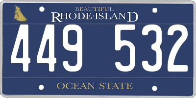 RI license plate 449532