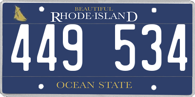 RI license plate 449534
