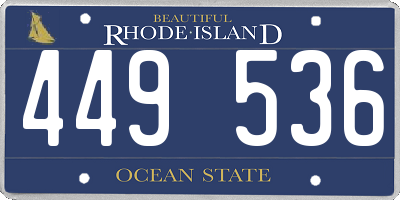 RI license plate 449536