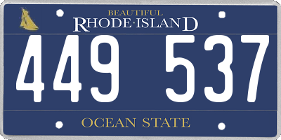 RI license plate 449537