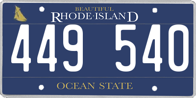 RI license plate 449540