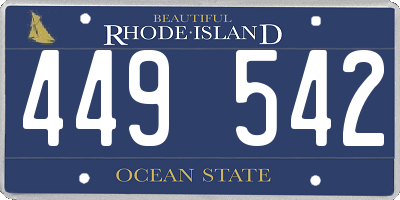 RI license plate 449542