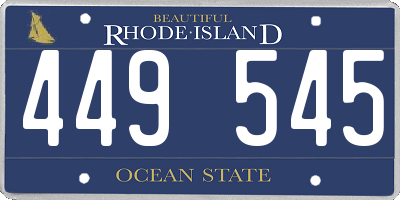 RI license plate 449545