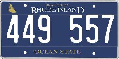 RI license plate 449557