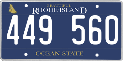 RI license plate 449560