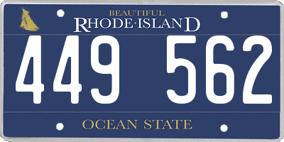 RI license plate 449562