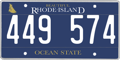 RI license plate 449574