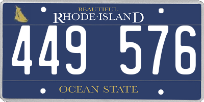 RI license plate 449576