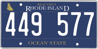 RI license plate 449577