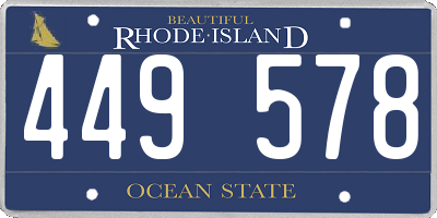 RI license plate 449578